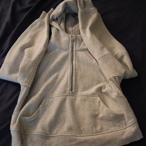 Lululemon Scuba 1/2 zip hoodie, heather grey, xs/s